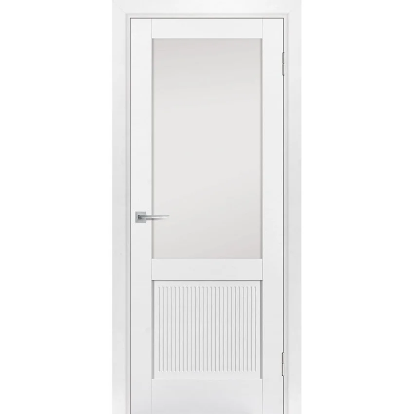 Фото межкомнатная дверь экошпон Profilo Porte PSE-27 белоснежная остеклённая