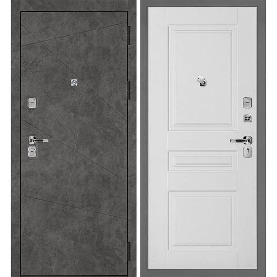 Входная дверь Урбан-127 панель фрезерованная PR-150 белая