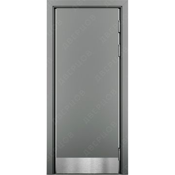 Маятниковая влагостойкая дверь Kapelli серый RAL 7040 с отбойной пластиной