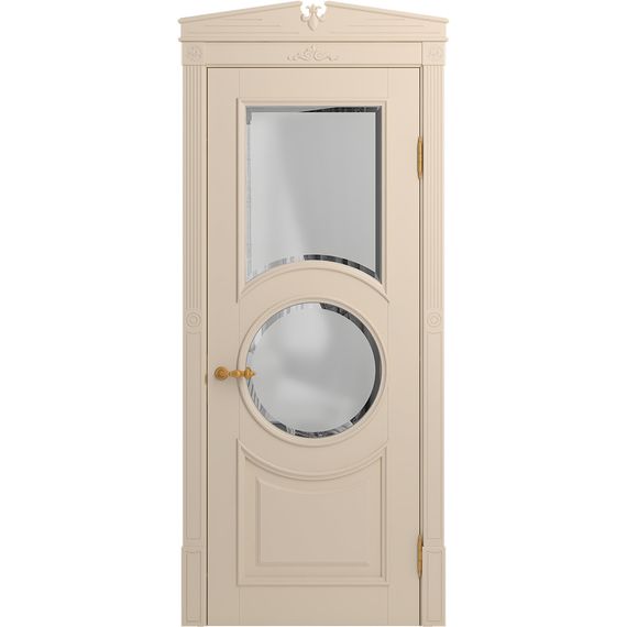 Межкомнатная дверь массив бука Viporte Лацио Амбиенте ваниль остекление 2