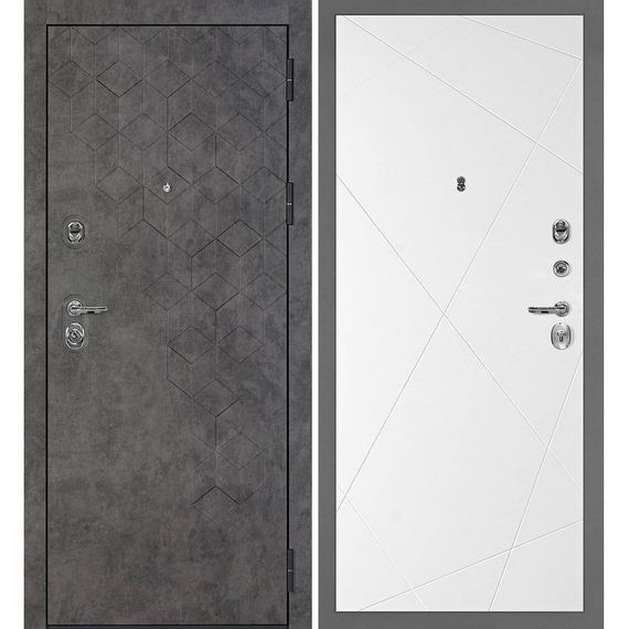 Входная дверь Тетра-126 панель фрезерованная PR-103 белая