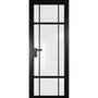 Межкомнатная алюминиевая дверь 8AG чёрная матовая RAL 9005 остеклённая