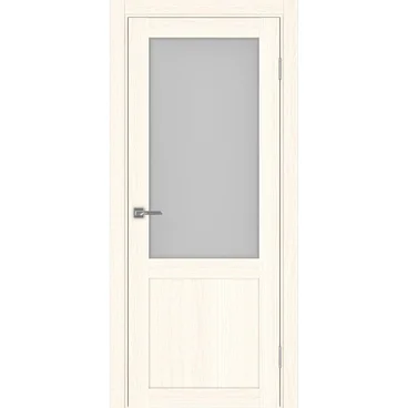 Межкомнатная дверь экошпон Турин 502.21 ясень светлый остеклённая