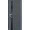 Межкомнатная дверь экошпон Profilo Porte PX-11 графит с алюминиевой кромкой с 4-х сторон стекло Lacobel чёрный