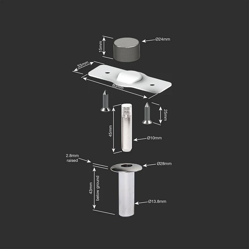 Схема магнитного скрытого стопера Fantom Hardware