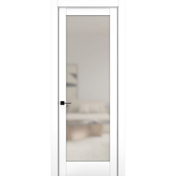 Фото межкомнатной двери керамик NC 8 снежный остеклённая