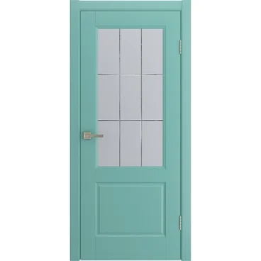 Межкомнатная дверь Патриция бирюзовая эмаль RAL 6027 со стеклом