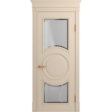 Межкомнатная дверь массив бука Viporte Лацио Амбиенте ваниль остекление 5