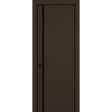Межкомнатная дверь керамик MN 5 коричневый стекло чёрное