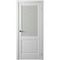 Межкомнатная дверь экошпон Нова 4 ясень белый остеклённая