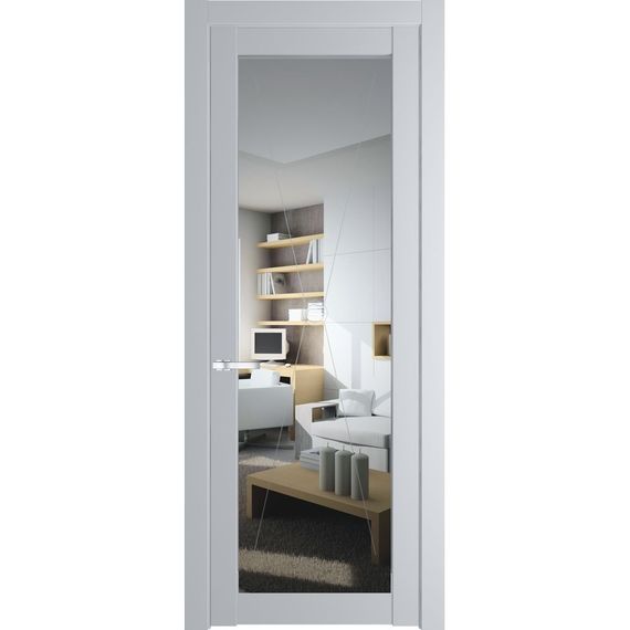 Межкомнатная дверь 1.1.2PM лайт грей остеклённая