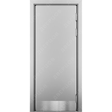 Маятниковая влагостойкая дверь Kapelli серый RAL 7035 с отбойной пластиной