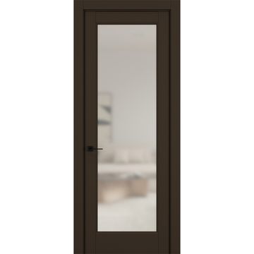 Межкомнатная дверь керамик SC 3 коричневый остеклённая