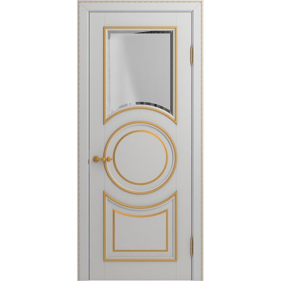 Межкомнатная дверь массив бука Viporte Лацио Амбиенте аворио патина золото остекление 1