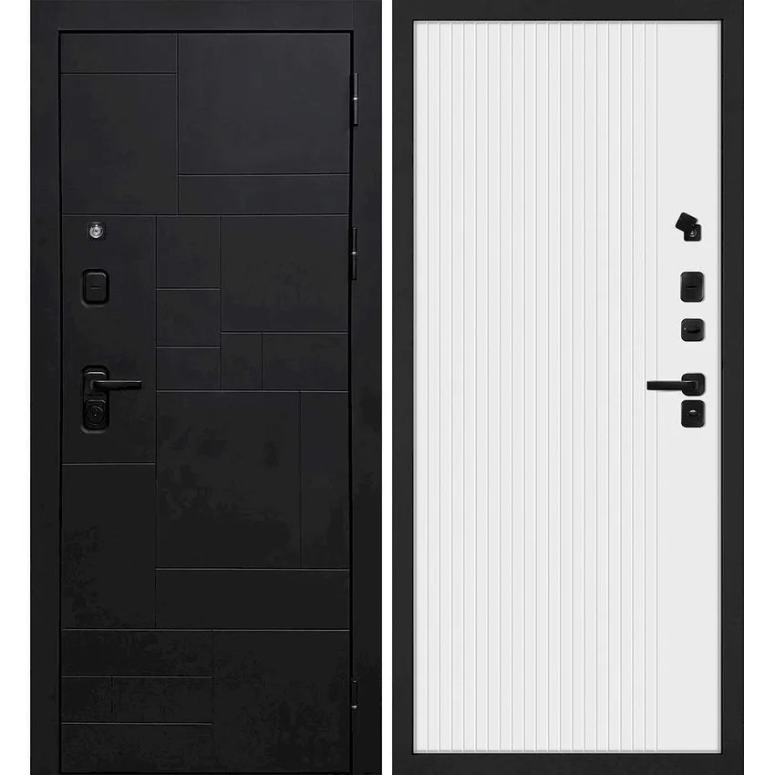 Входная дверь Лабиринт-201 панель фрезерованная PR-197 белая