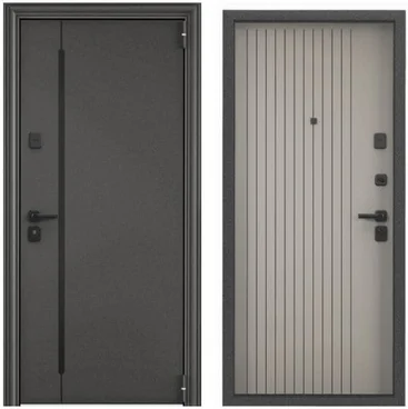 Входная дверь Super Omega PRO MP чёрный шёлк SP-18B ПВХ крема OP-L1