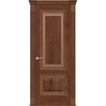 Межкомнатная дверь шпон Элеганс 4 дуб миндаль остеклённая