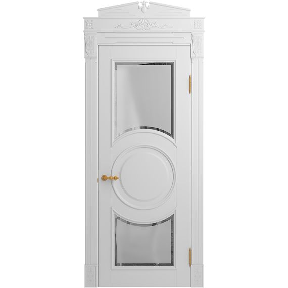 Межкомнатная дверь массив бука Viporte Лацио Амбиенте белая эмаль остекление 5