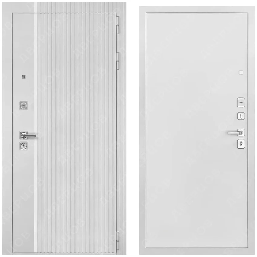 Входная дверь Президент Лайн ПВХ белый матовый панель ПВХ меламин белый