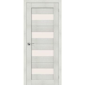 Межкомнатная дверь экошпон Bravo Порта-23 bianco veralinga остеклённая