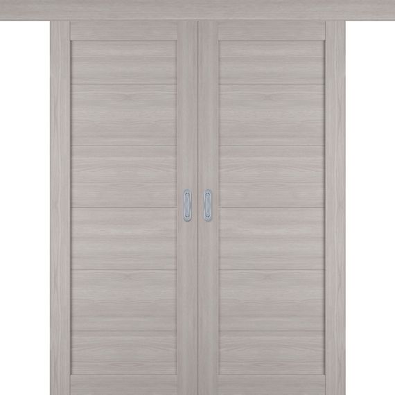 Фото обратной стороны двустворчатой двери купе 32Х stone oak с зеркалом с одной стороны