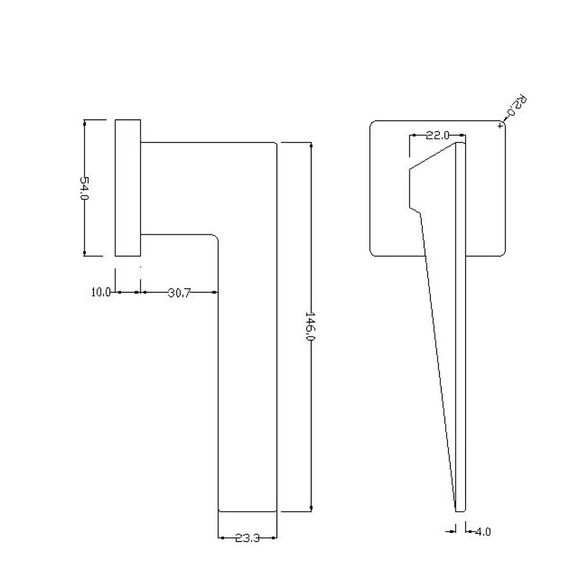 Размеры дверной ручки MIRAGE ZN