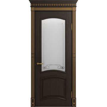 Межкомнатная дверь массив ясеня Viporte Бристоль шоколад остеклённая