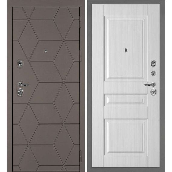 Входная дверь Тетра-181 панель фрезерованная PR-150 сандал белый