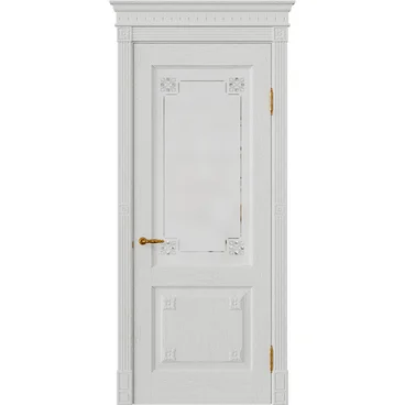 Межкомнатная дверь массив дуба Viporte Флоренция бьянко остеклённая