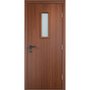 Дверь противопожарная деревянная ПВХ EI60 итальянский орех со стеклом