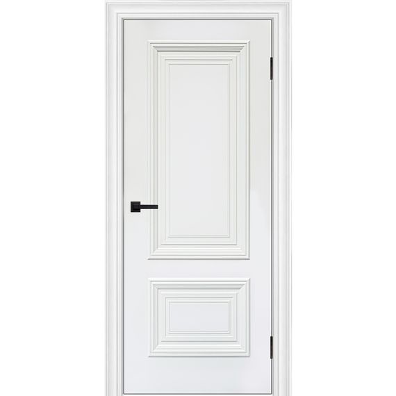 Межкомнатная дверь эмаль Багет 2 белый RAL 9003 глухая