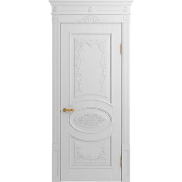Дверь массив бука Лацио Ампир белая эмаль глухая