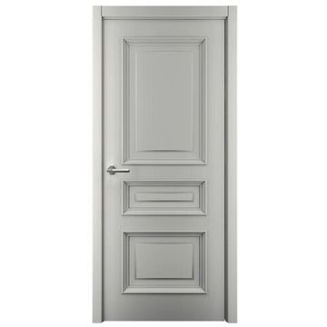 Межкомнатная дверь эмаль Багет 3 серая глухая
