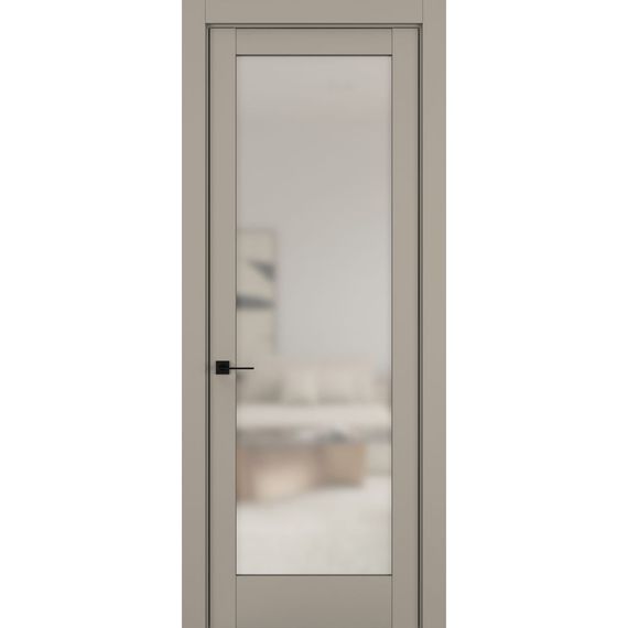 Фото межкомнатной двери керамик NC 8 бежевый остеклённая