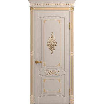 Межкомнатная дверь массив дуба селект Viporte Венеция Декор прованс патина золото глухая