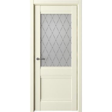 Межкомнатная дверь Рим винил ваниль со стеклом