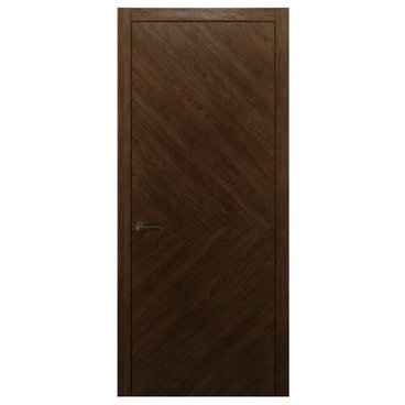 Межкомнатная дверь массив дуба Alvero Флэт-VIII орех глухая