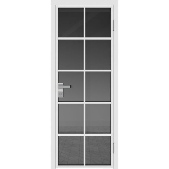 Межкомнатная алюминиевая дверь 4AG белая матовая RAL 9003 остеклённая