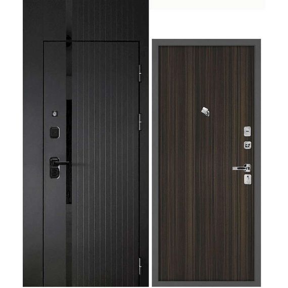 Входная дверь с фальшфрамугой Сити-1Ф панель гладкая эквалипт африканский