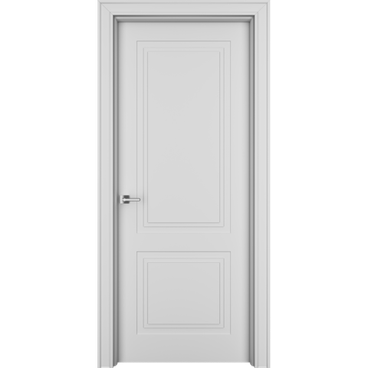 Межкомнатная дверь эмаль Ofram Паспарту-2 белая глухая