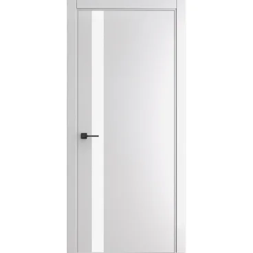 Межкомнатная дверь Porta-51 4AF белая Shellac White Al кромка в цвет со стеклом