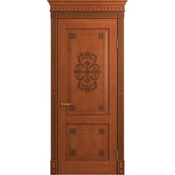 Межкомнатная дверь массив дуба Viporte Флоренция Декор табачный глухая