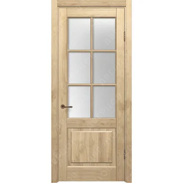 Межкомнатная дверь массив дуба без сучка Дверцов Ливорно ПО-6 остеклённая