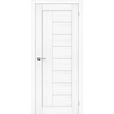 Межкомнатная дверь экошпон Bravo Порта-29 snow veralinga остеклённая