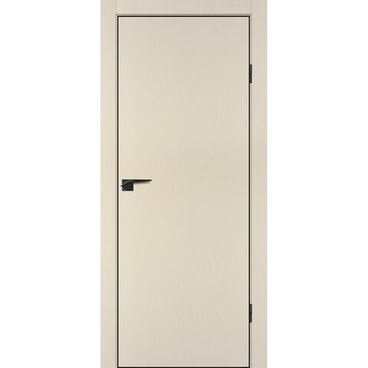 Межкомнатная дверь ПЭТ P-1 бежевая матовая кромка ABS черная