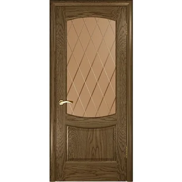 Межкомнатная дверь шпон Luxor Лаура 2 светлый морёный дуб остеклённая