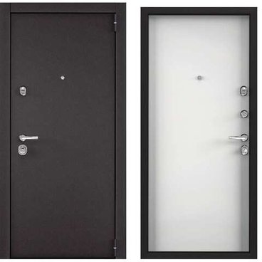 Входная дверь Super Omega 100 черный муар металлик без рисунка КТ белый
