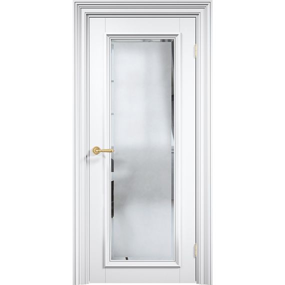 Фото межкомнатной двери эмаль Дверцов Болонья 1 RAL 9003 остеклённая