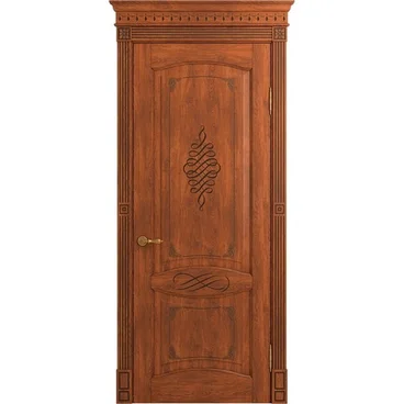 Межкомнатная дверь массив дуба Венеция Декор коньяк патина шоколад глухая