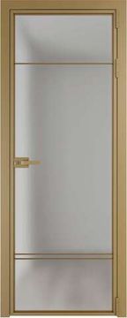 Алюминиевая межкомнатная дверь 4AХ золото остеклённая